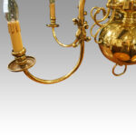 Dutch brass 6 arm chandelier - Image 4
