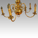 Dutch brass 6 arm chandelier - Image 3