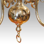 Dutch brass chandelier with 6 arms - Image 5