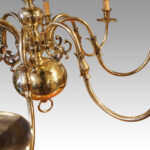 1930's Dutch brass chandelier - Image 7