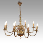 1930's Dutch brass chandelier - Image 3