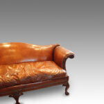 Edwardian camel back leather sofa - Image 11