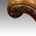 Edwardian camel back leather sofa - Image 10