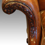 Edwardian camel back leather sofa - Image 2