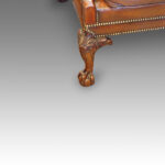 Edwardian camel back leather sofa - Image 7