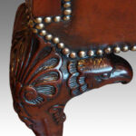 Edwardian camel back leather sofa - Image 6