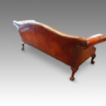 Edwardian camel back leather sofa - Image 4