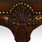 Edwardian camel back leather sofa - Image 3