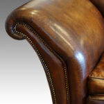 Edwardian country house leather sofa - Image 5