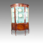 Edwardian inlaid mahogany demi lune display cabinet