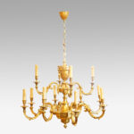 Edwardian double height bronze chandelier