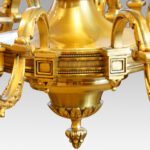 Edwardian double height bronze chandelier - Image 4