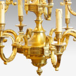 Edwardian double height bronze chandelier - Image 3