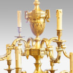 Edwardian double height bronze chandelier - Image 2