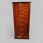 Edwardian fiddleback mahogany Wellington chest