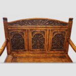 Edwardian golden oak settle - Image 4