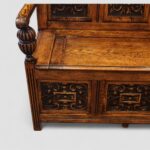 Edwardian golden oak settle - Image 7