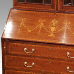 Edwardian inlaid bureau bookcase - Image 8