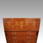 Edwardian inlaid bureau bookcase - Image 7