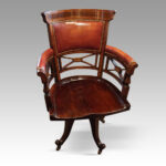 Edwardian inlaid swivel desk chair