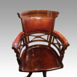 Edwardian inlaid swivel desk chair - Image 3