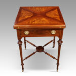 Edwardian inlaid envelope card table