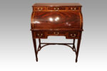 Edwardian inlaid mahogany cylinder desk