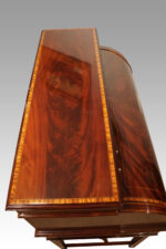 Edwardian inlaid mahogany cylinder desk - Image 4