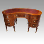 Edwardian inlaid mahogany kidney desk