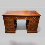 Edwardian Inlaid Mahogany Pedestal Desk