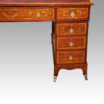Edwardian inlaid mahogany pedestal desk - Image 6