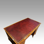 Edwardian inlaid mahogany pedestal desk  - Image 11