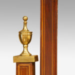 Edwardian inlaid mahogany shield shape cheval mirror - Image 6