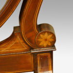 Edwardian inlaid mahogany shield shape cheval mirror - Image 5