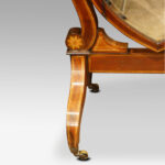 Edwardian inlaid mahogany shield shape cheval mirror - Image 4