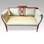 Edwardian inlaid mahogany small settee