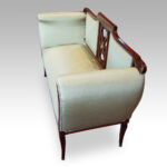 Edwardian inlaid mahogany small settee - Image 3