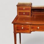 Edwardian inlaid mahogany writing table - Image 3