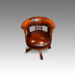 Edwardian inlaid revolving desk chair