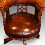 Edwardian inlaid revolving desk chair - Image 3