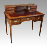 Edwardian inlaid rosewood desk - Image 2