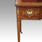 Edwardian inlaid rosewood desk - Image 4