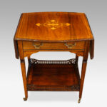 Victorian inlaid rosewood drop leaf table - Image 3