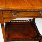Victorian inlaid rosewood drop leaf table - Image 8
