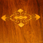 Victorian inlaid rosewood drop leaf table - Image 6