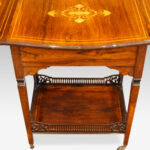 Victorian inlaid rosewood drop leaf table - Image 5
