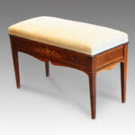 Edwardian inlaid rosewood duet stool - Image 5