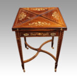 Edwardian inlaid rosewood envelope card table