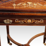 Edwardian inlaid rosewood envelope card table - Image 8