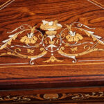 Edwardian inlaid rosewood envelope card table - Image 9